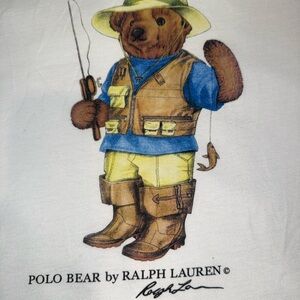 Ralph Lauren Polo Bear Fishing Tee in Blue and Yellow